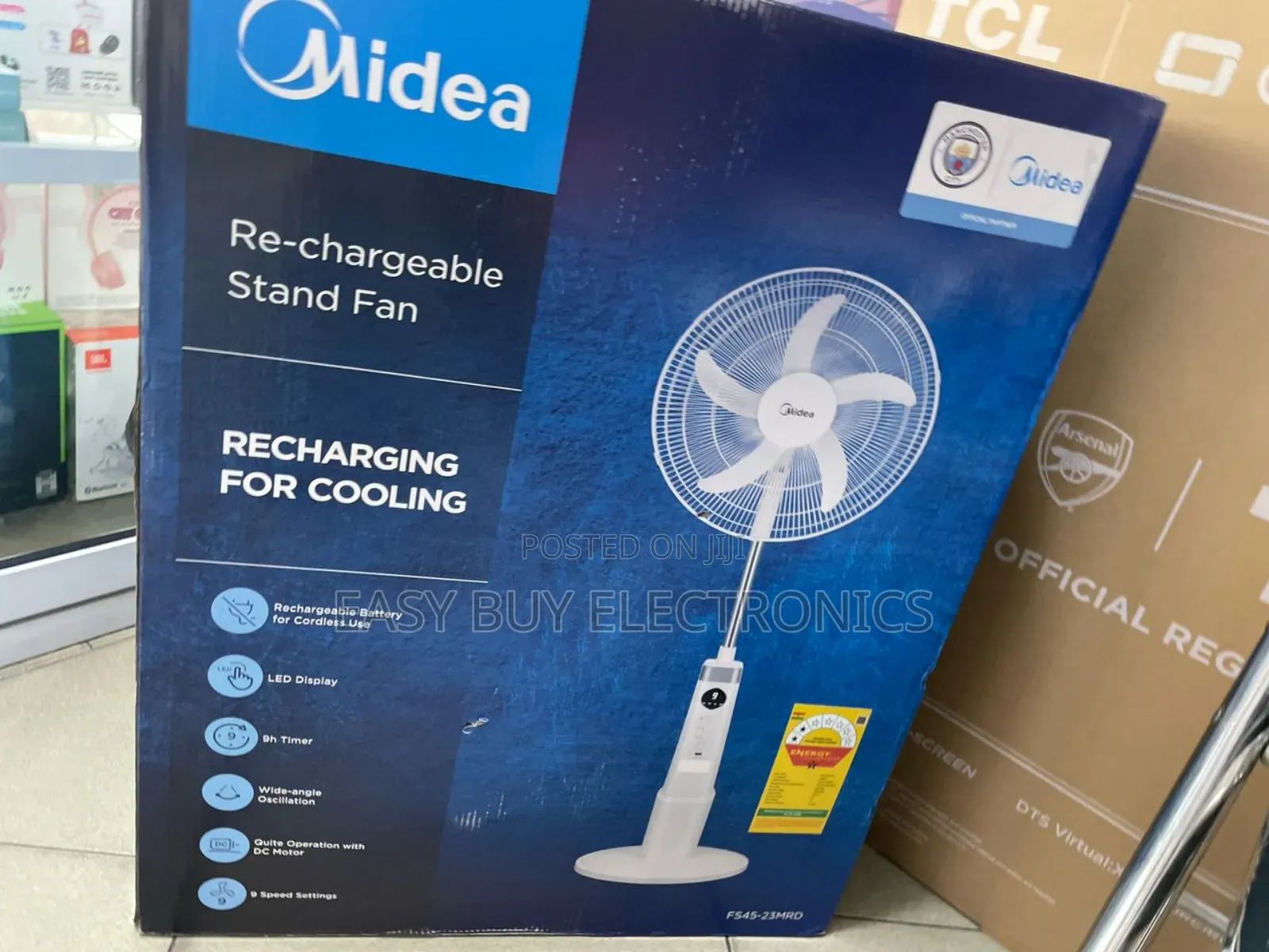 Eco Friendly Midea Rechargeable Standing Fan