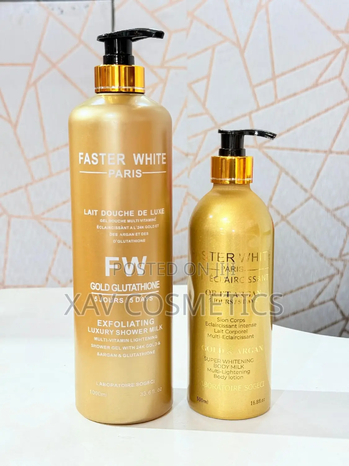 Faster White Gold Argan Super Whitening Lotion Shower Gel