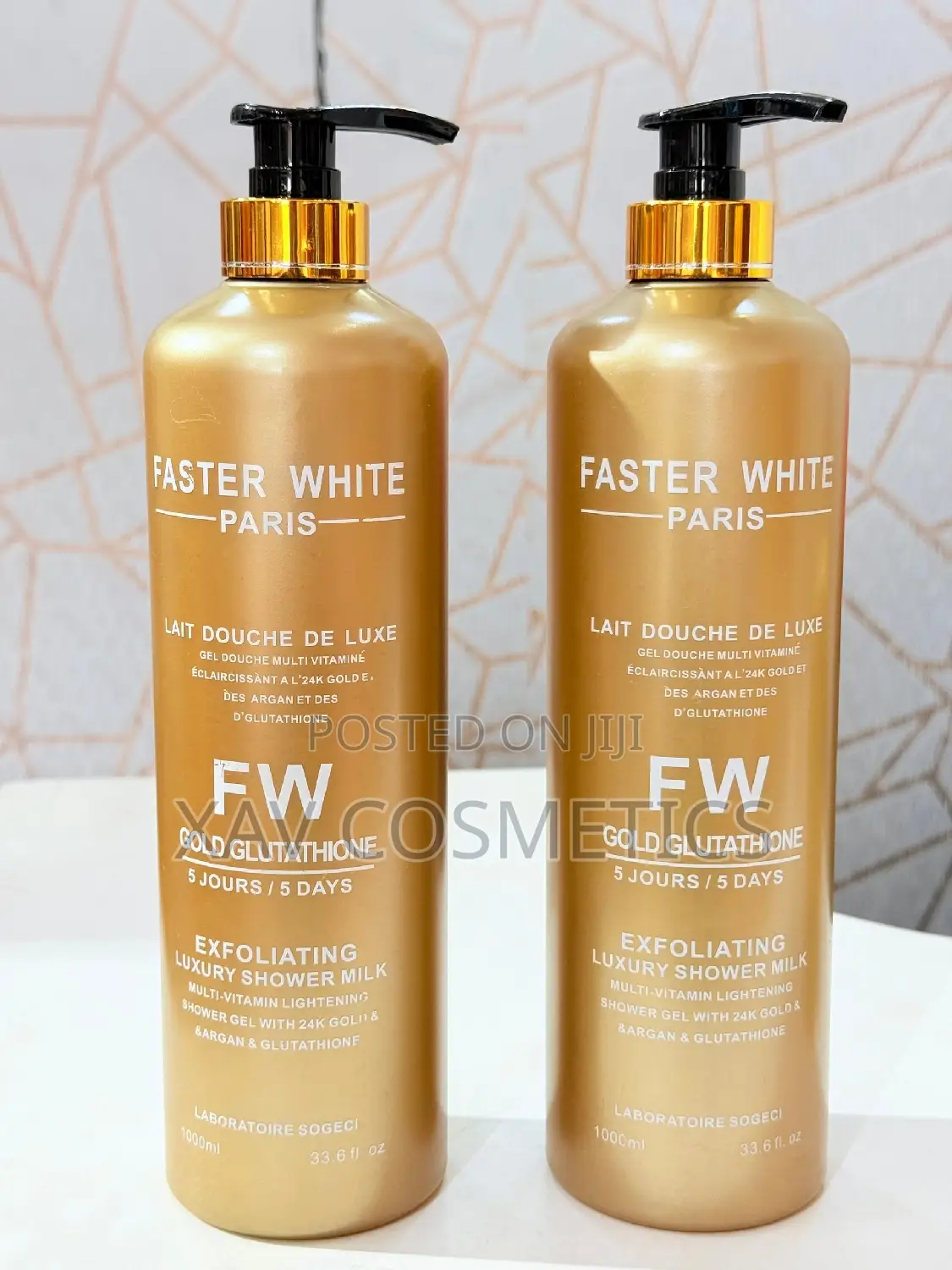 Faster White Gold Glutathione Exfoliating Luxury Shower Gel