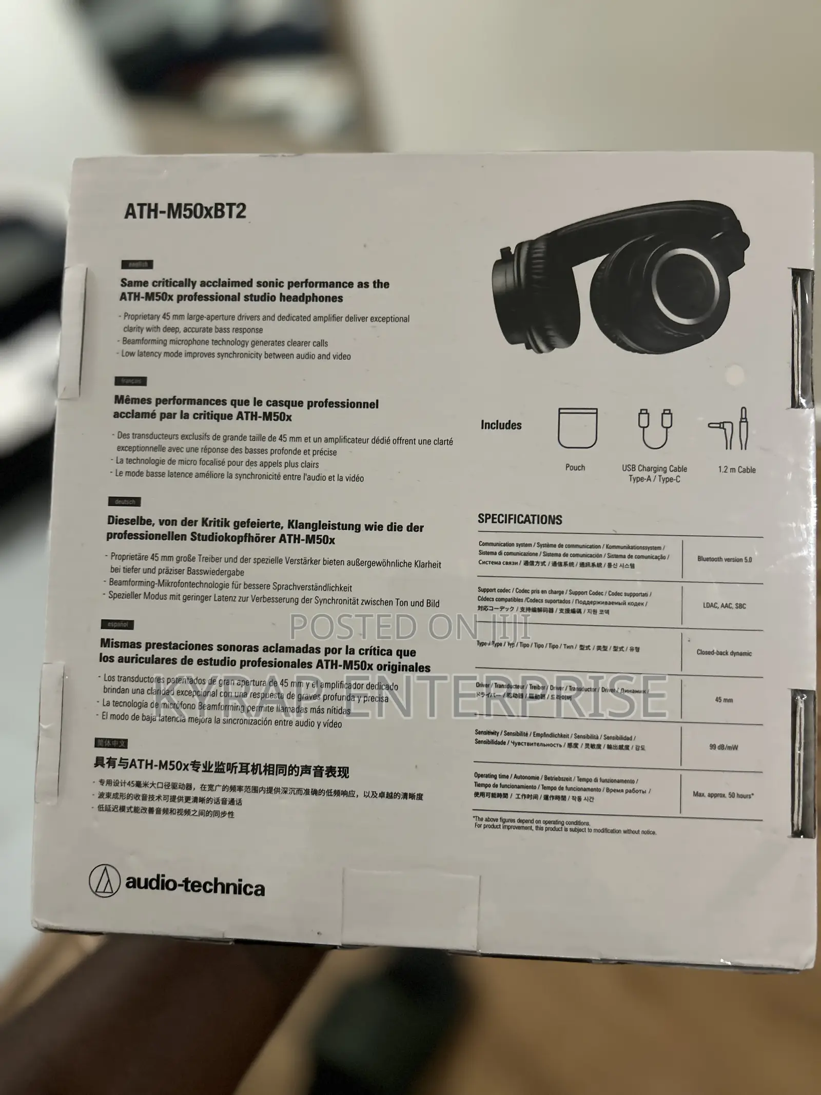 Ath-m50xbt2 Headset By Audio Techinica