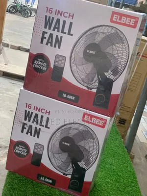 Elbee Durable Wall Fan With Remote 16"