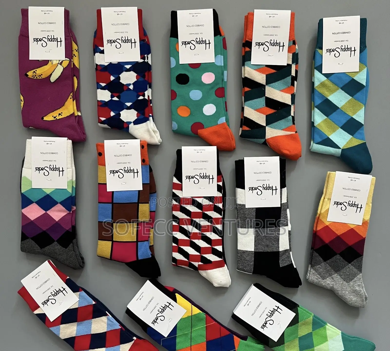 Multi-Color Cotton Happy Socks