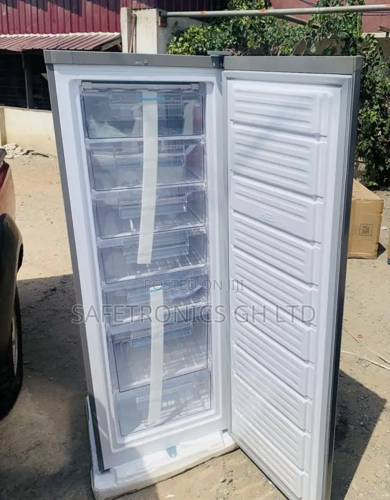 Lockable Nasco Singledoor Standing Freezer Grey 242 Liters