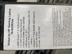 New Laptop HP Victus 15 8GB AMD Ryzen 5 SSD 512GB