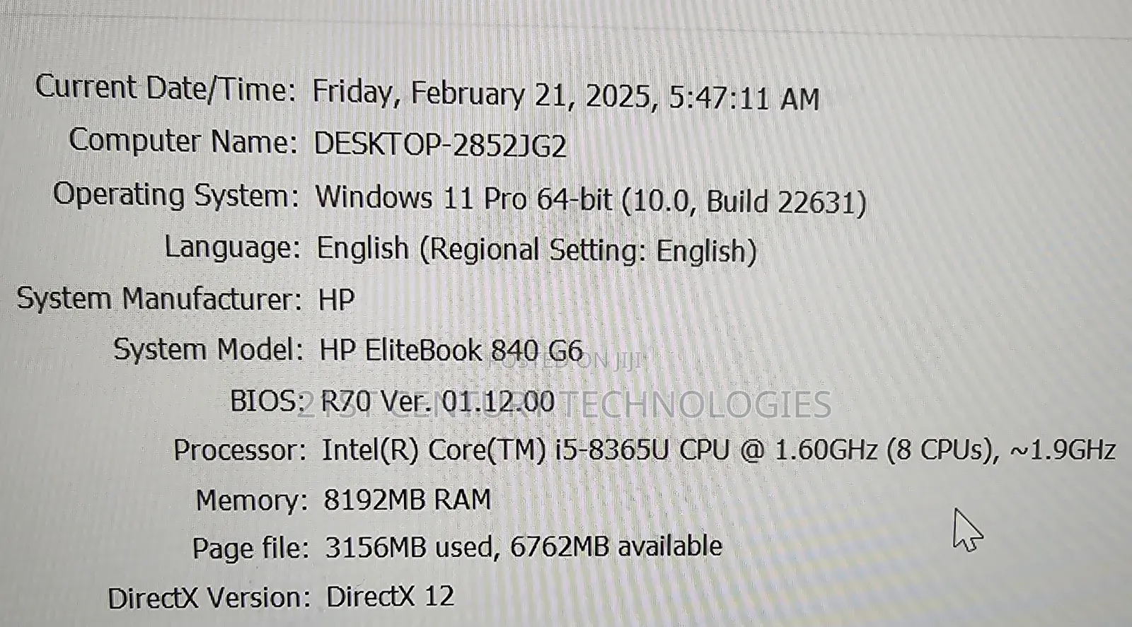Laptop HP EliteBook 840 G6 8GB Intel Core i5 SSD 256GB