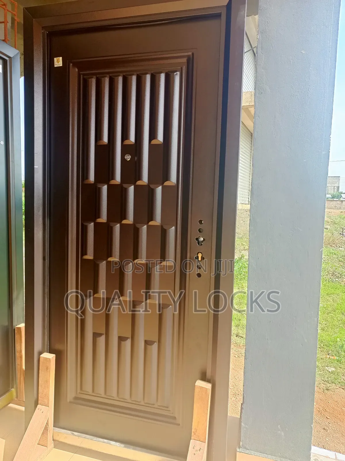 Single Standard and Elegant Metal Security Door