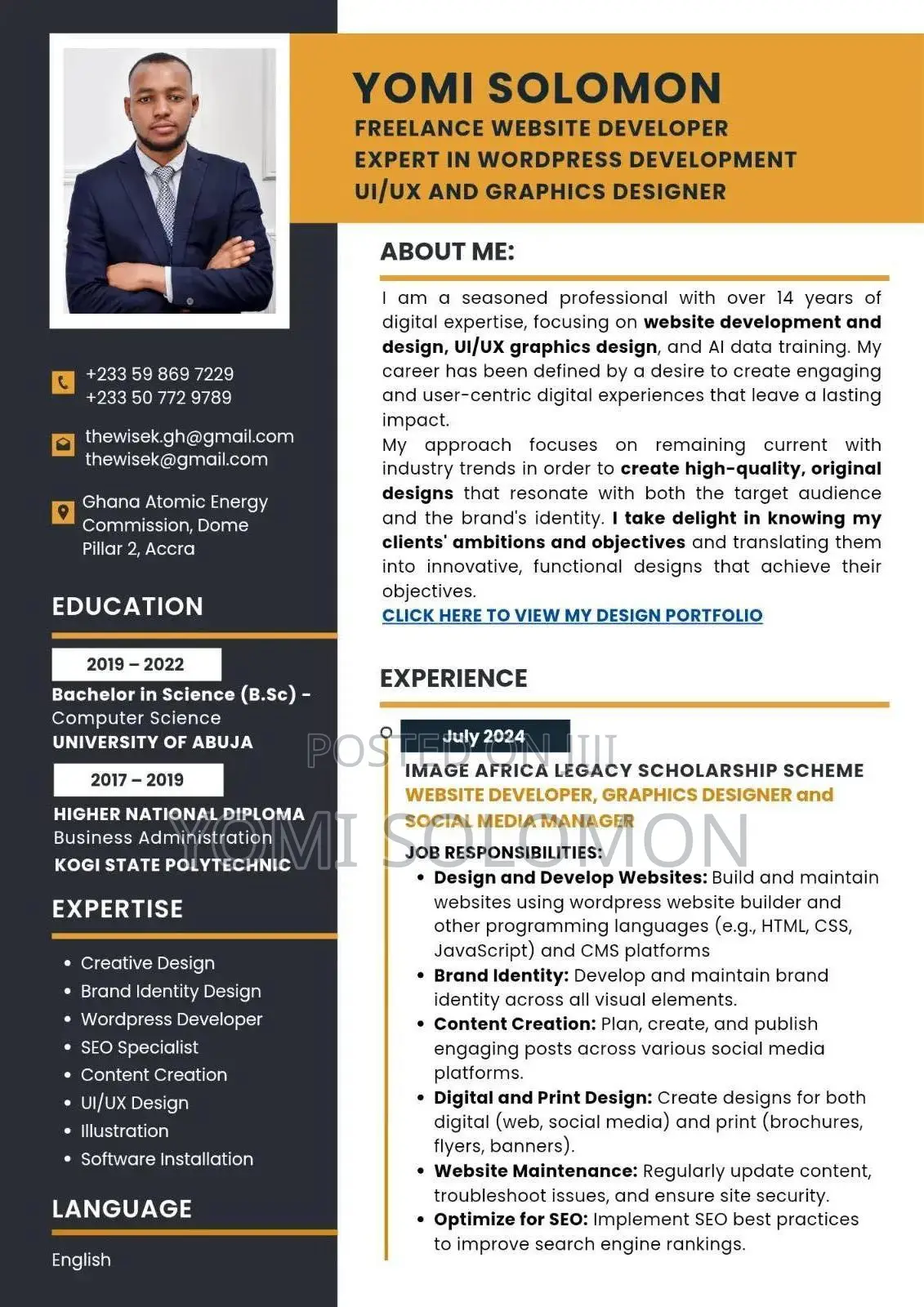 Website And Graphics Designer