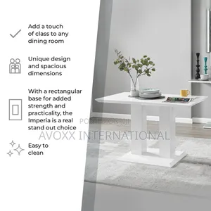 Imperia Modern White High Gloss Dining Table