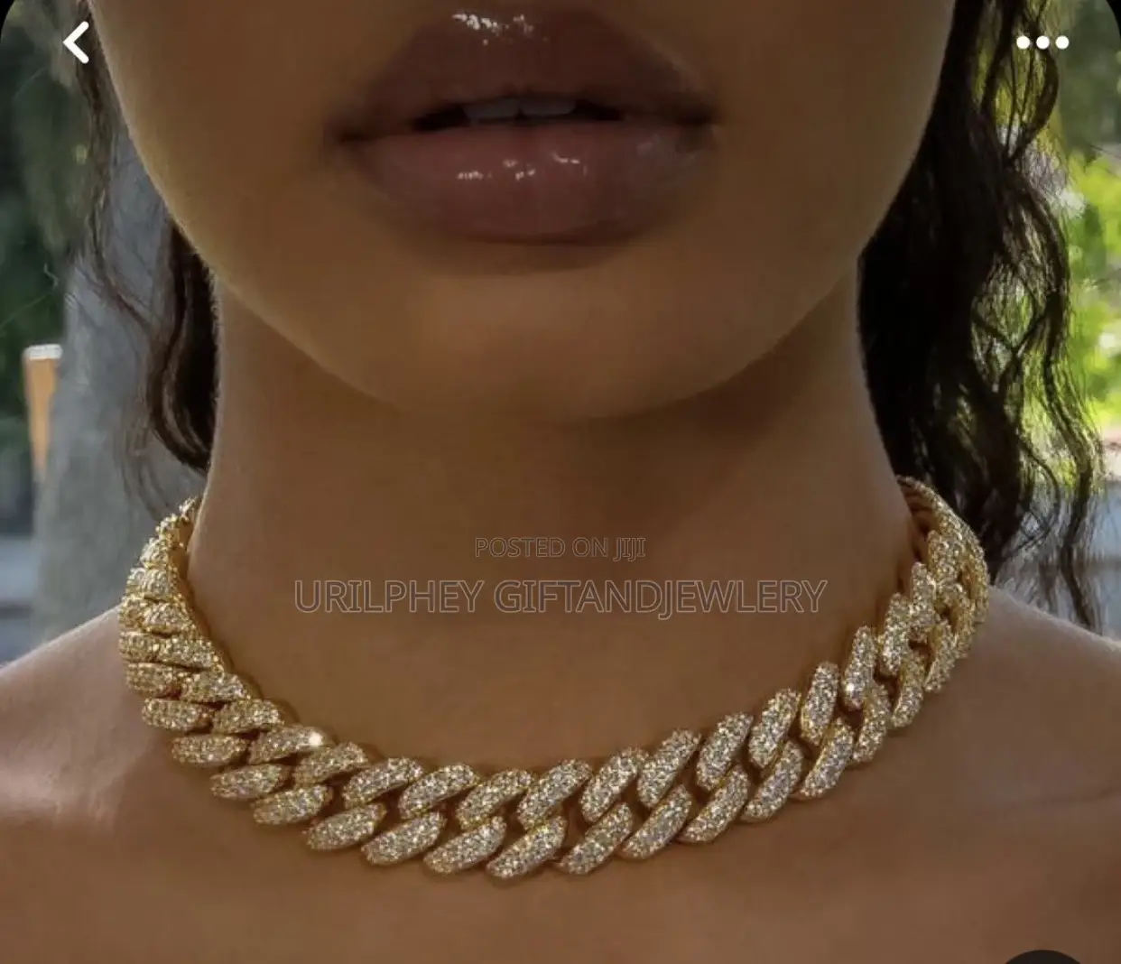Ladies Cuban Iced Out Necklace