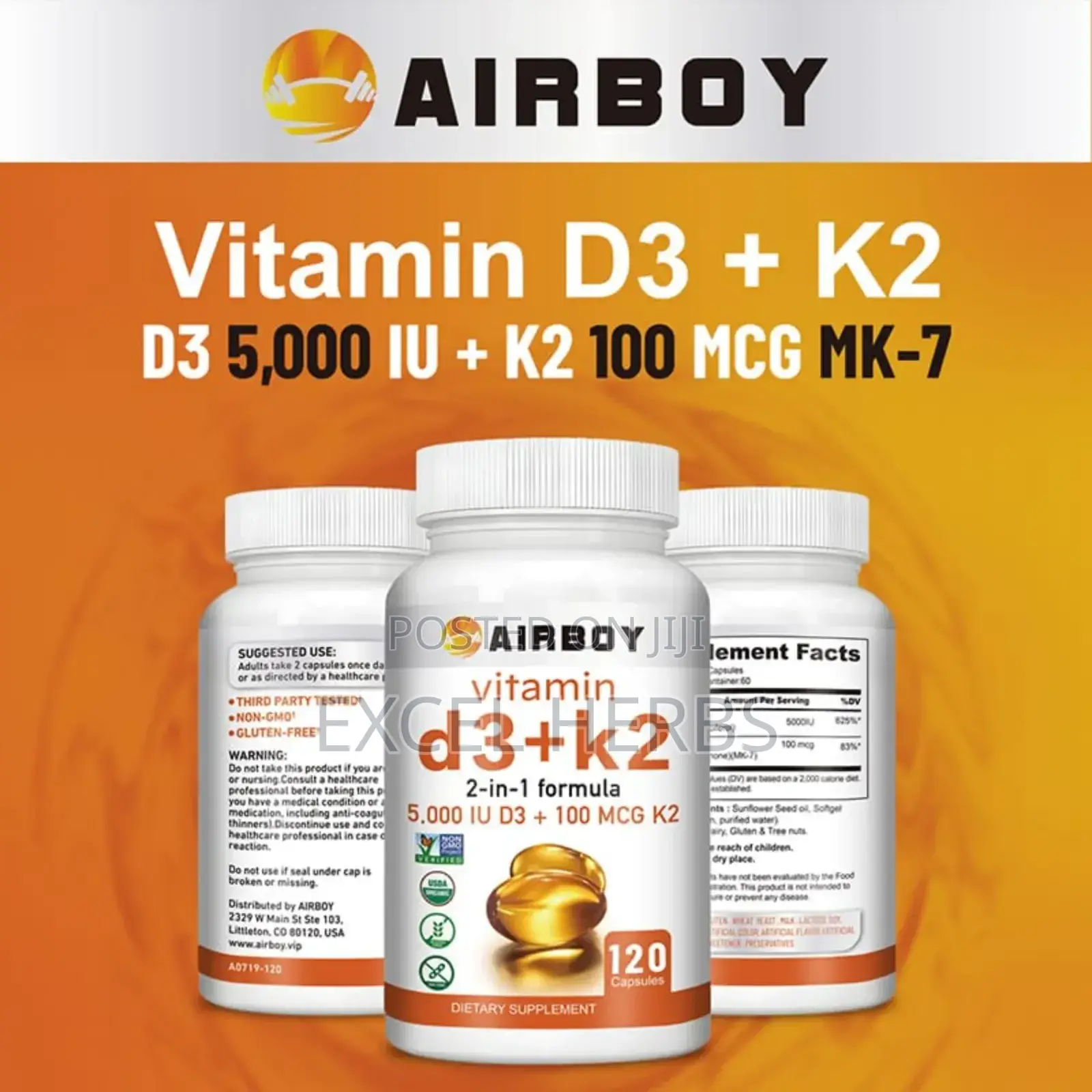Airboy Vitamin D3 and 2 in 1 Fromula