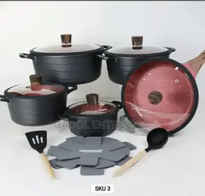 Granite Non Stick Cookware Diescast Set Free Ladle Induction
