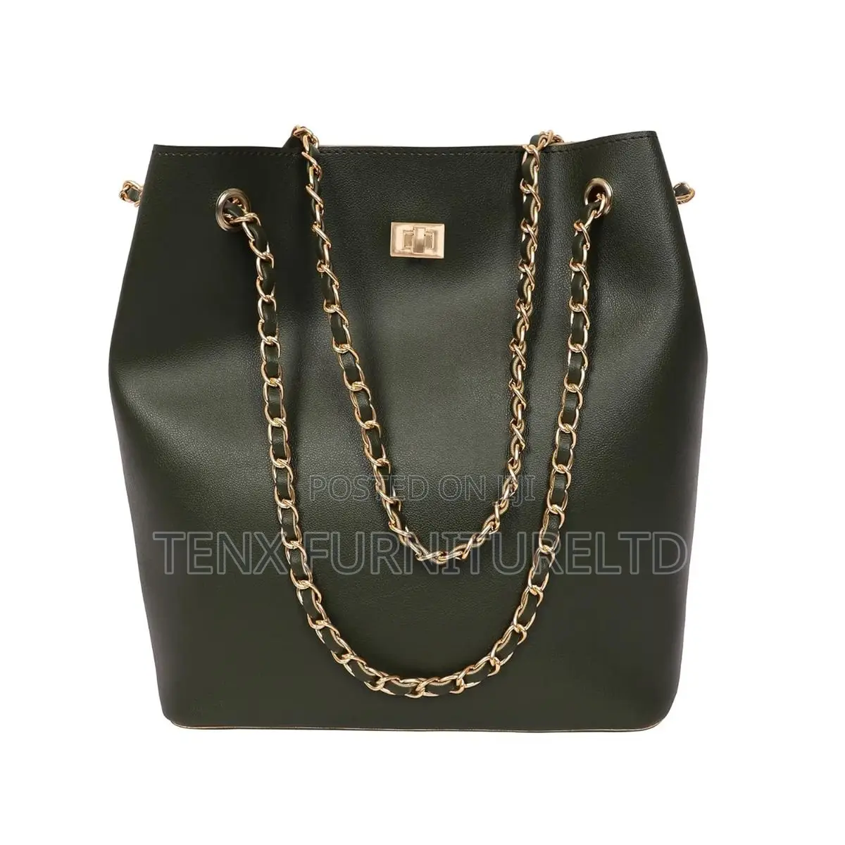 Hand Bag (Shopper Tote Bag)Green Pu