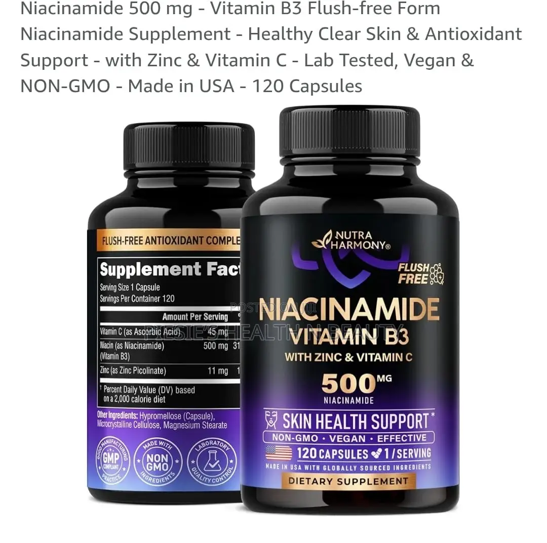 Niacinamide 500 Mg - Vitamin B3 Flush-Free Form Niacinamide