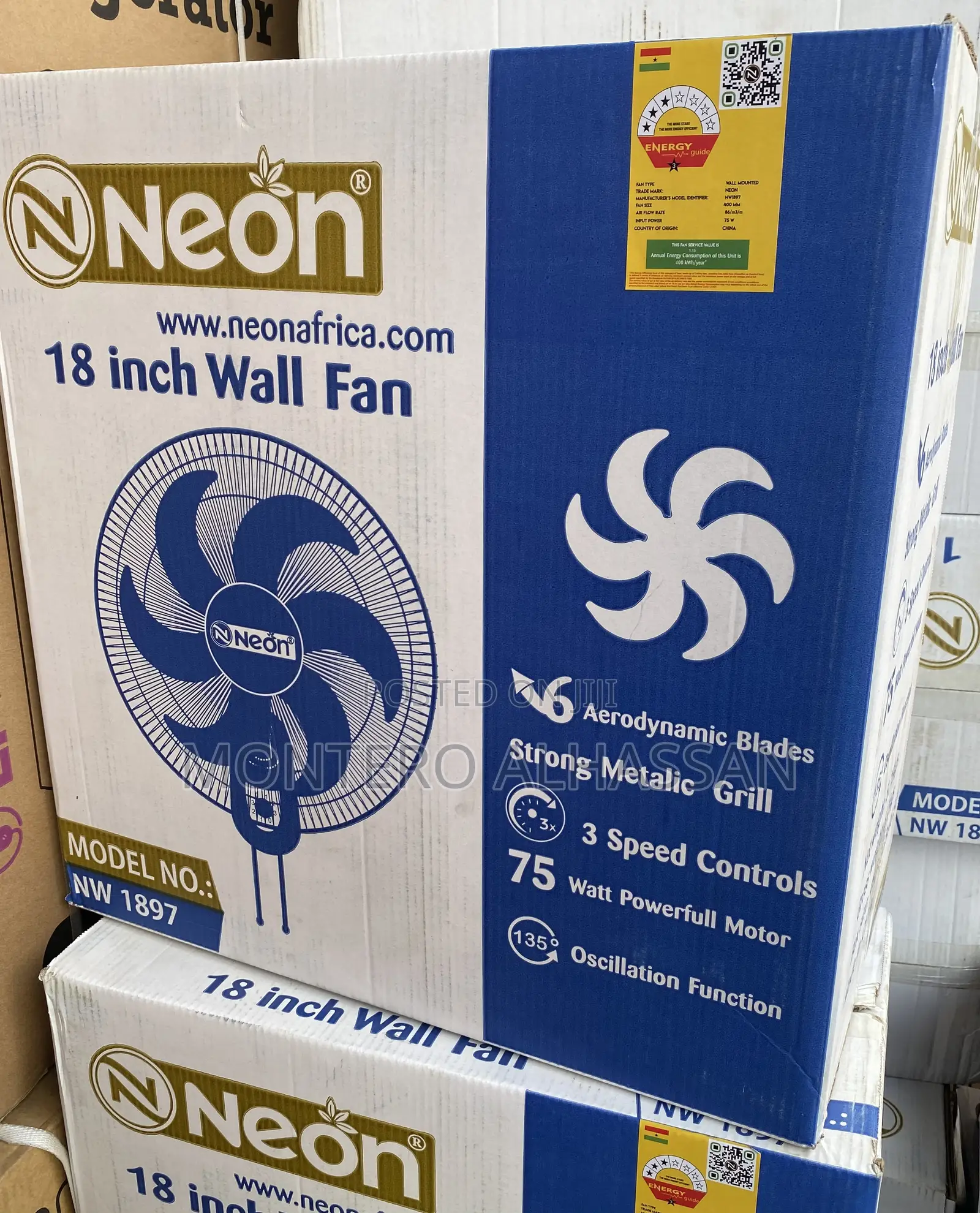 Wall Fan 18 Inches/ Neon