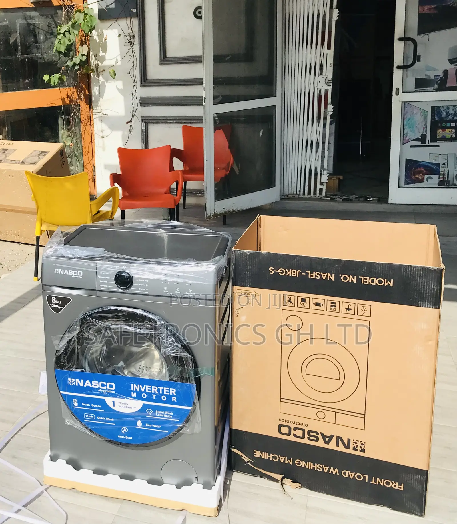 Get Authentic 8kg Front Load Nasco Grey Fullauto Washer
