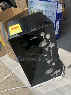 Black Glass Pearl Singledoor 80l Top Freezer Tabletop Fridge