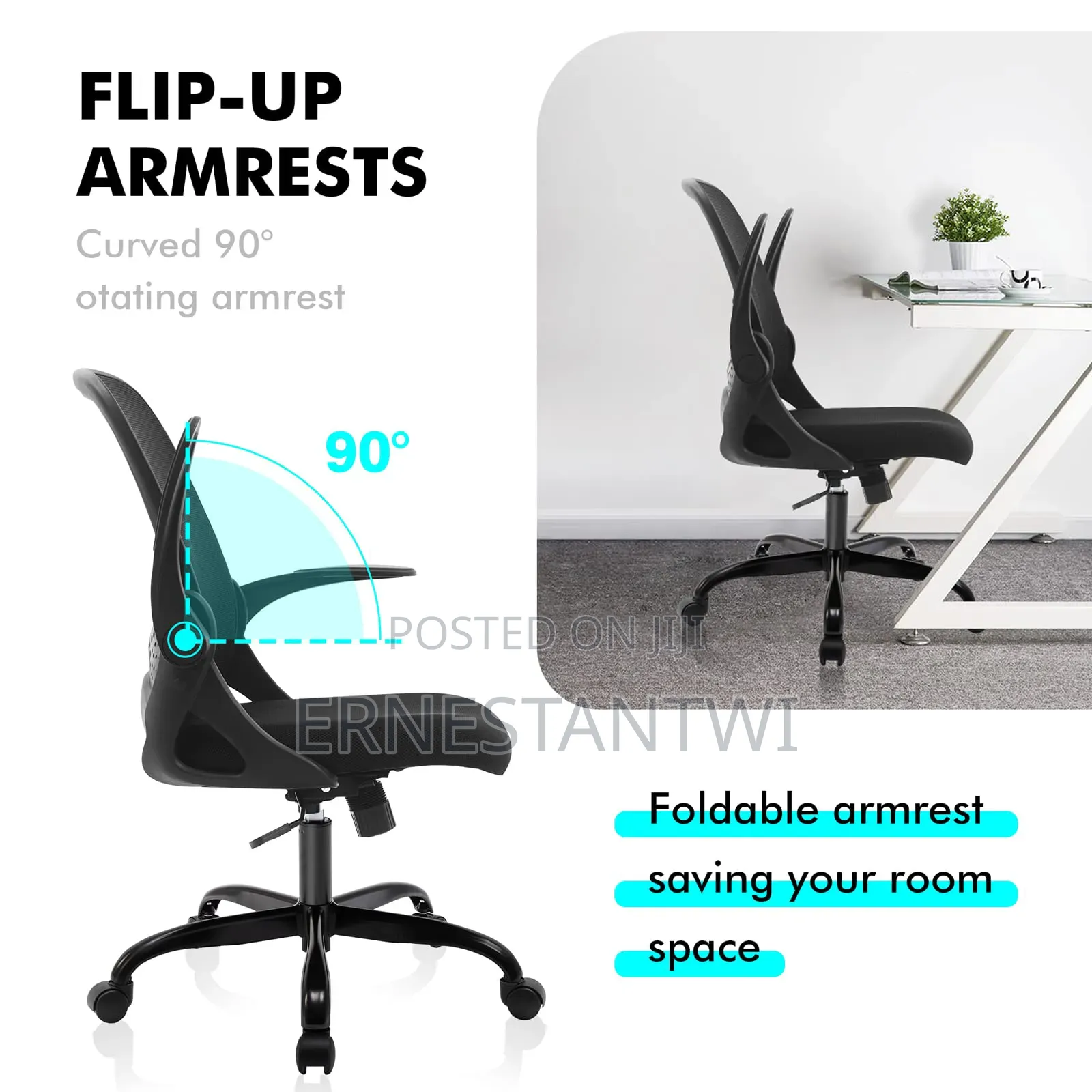 Office Chair With Foldable Armrest