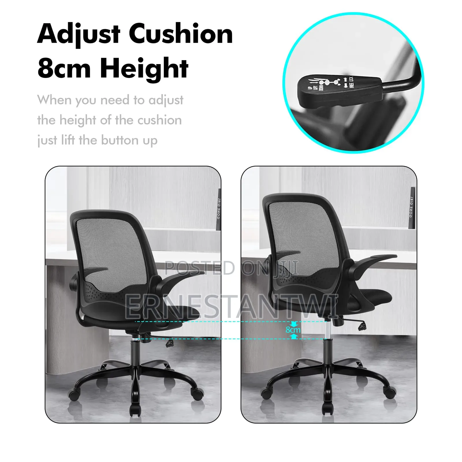 Office Chair With Foldable Armrest
