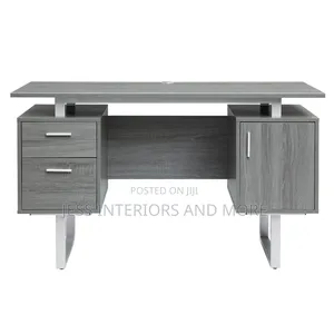 Office Desk With Storage, (Gray)