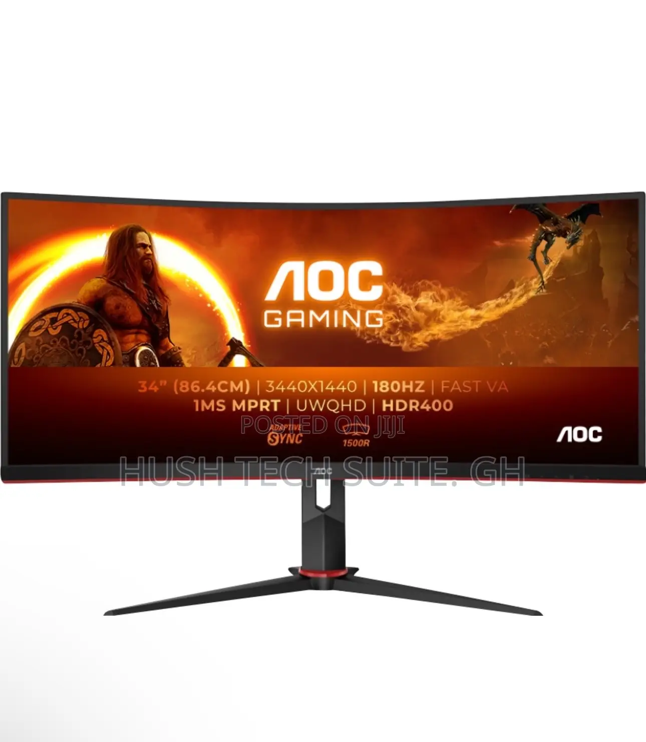 34” Aoc 3440x1440 QHD Curved Ultra Wide Gaming Monitor 