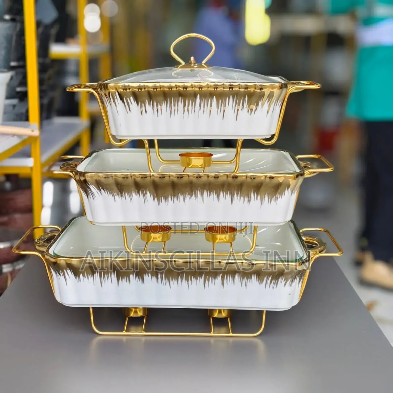 3 Tier Ceramic Chaffing Dish