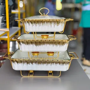 3 Tier Ceramic Chaffing Dish