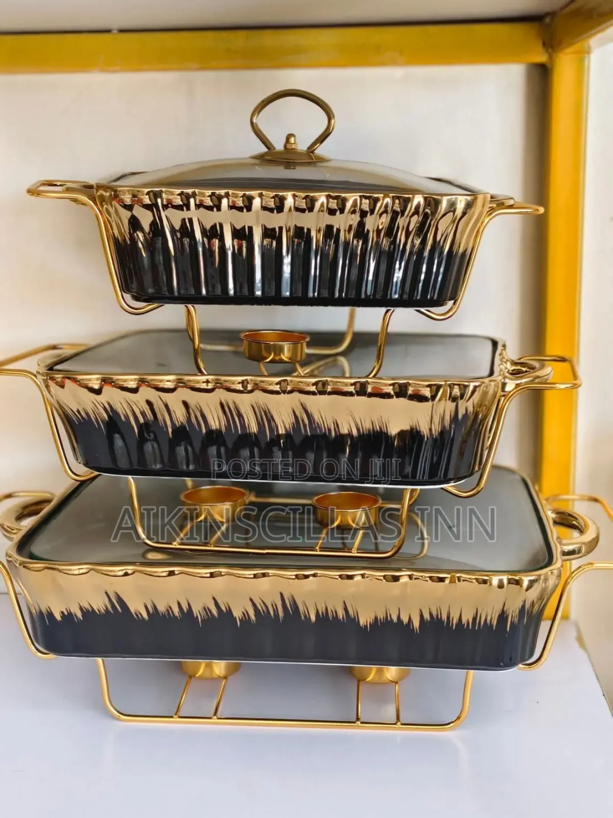 3 Tier Ceramic Chaffing Dish