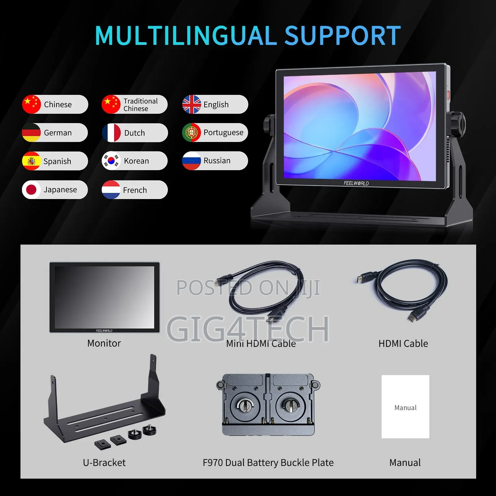 Feelworld S10 10.1 Inch 1200nit 12g Sdi Camera Field Monitor