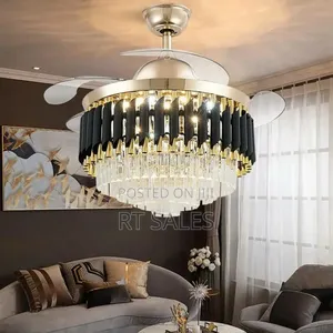 Modern Remote Control Chandelier Fam With Light