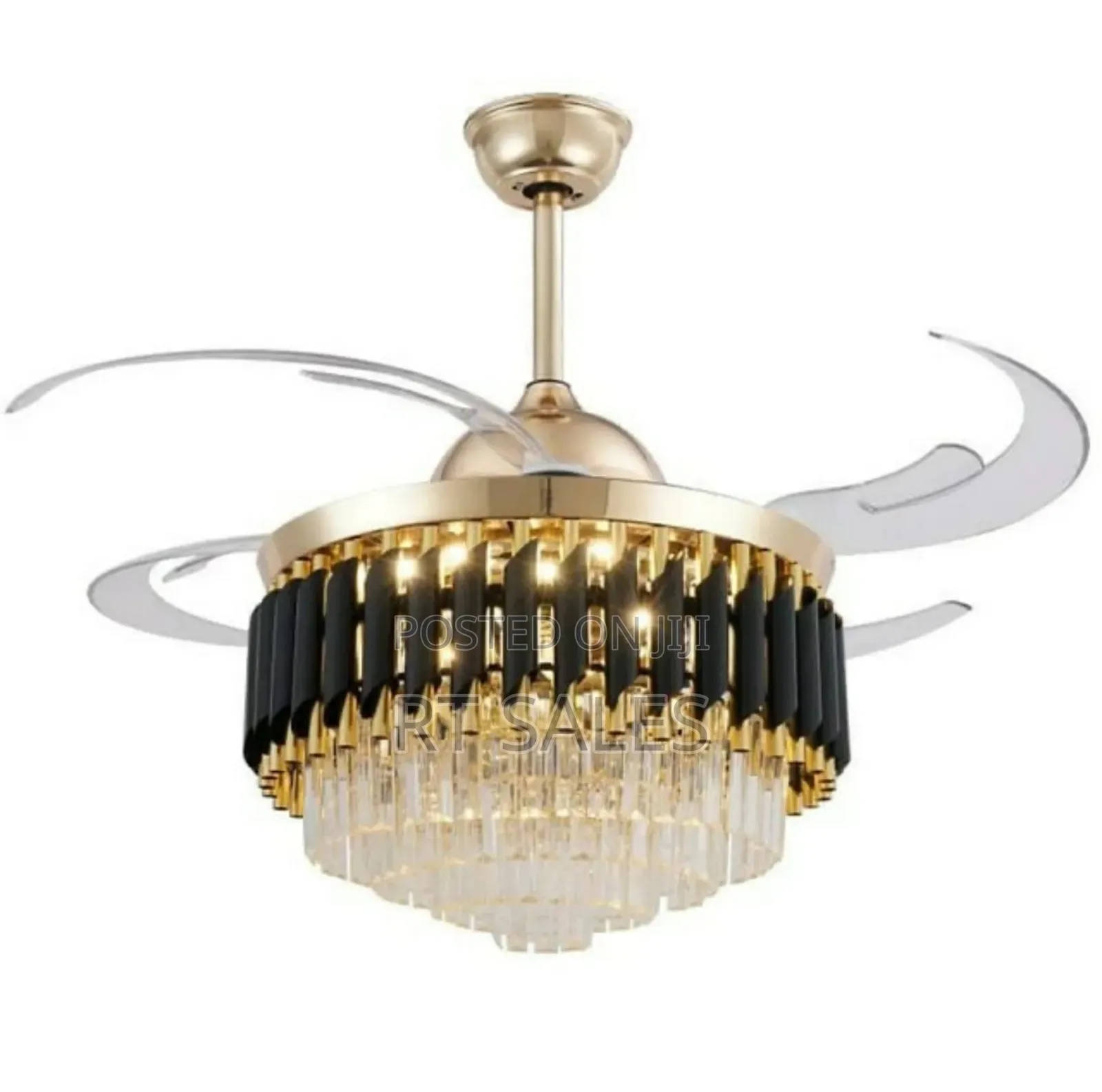 Modern Remote Control Chandelier Fam With Light