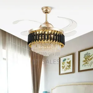 Modern Remote Control Chandelier Fam With Light