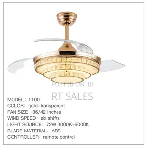 Golden K23k Chandelier Fan With Light