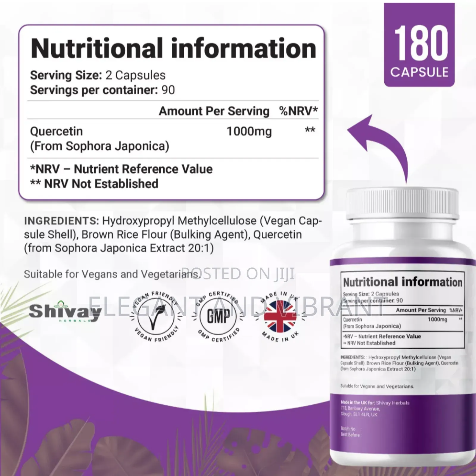 Quercetin 500mg Antidiabetic Properties Suppliment