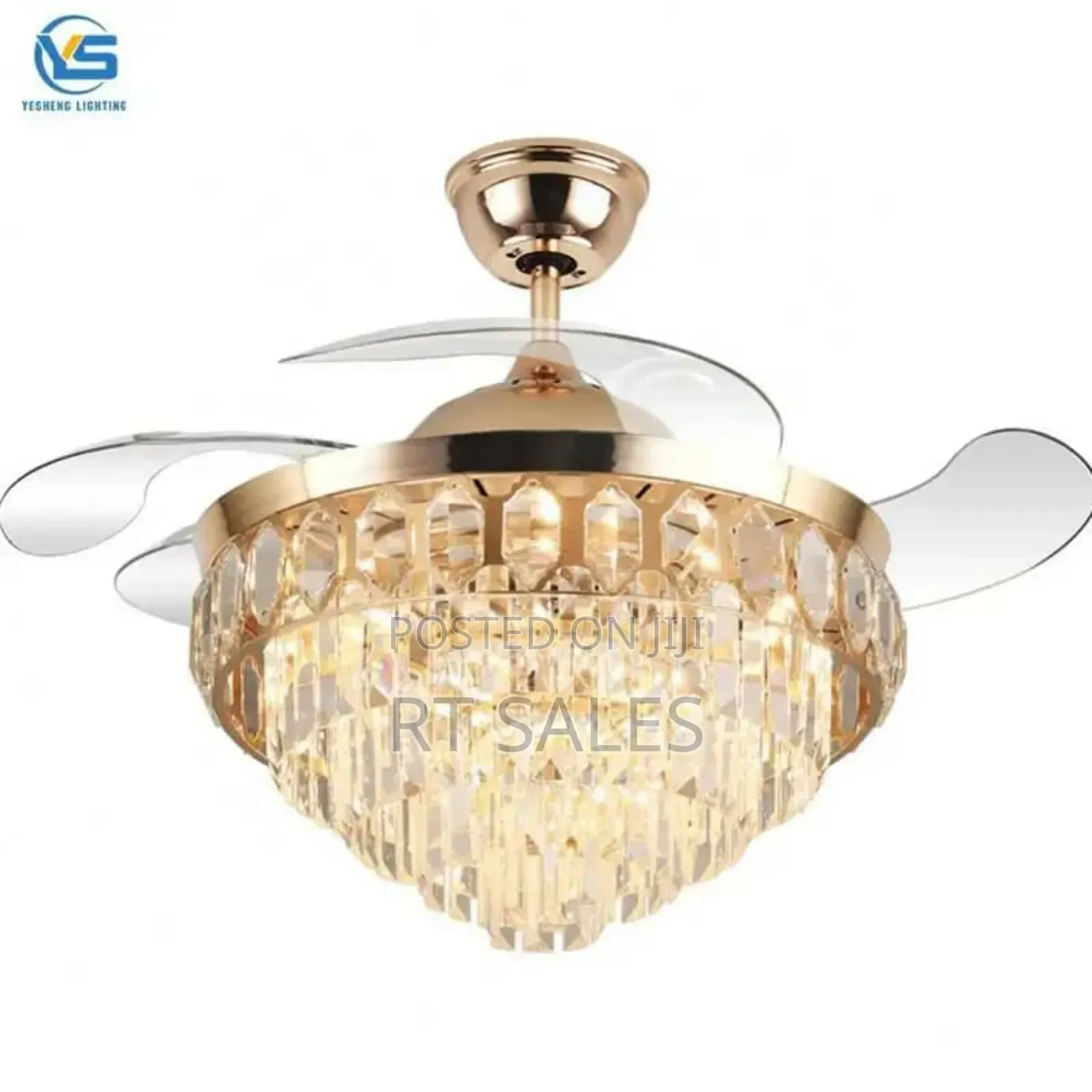 Golden K22k Remote Control Chandelier Fan With Light