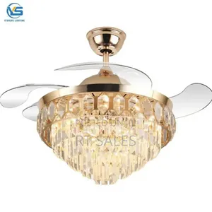 Golden K22k Remote Control Chandelier Fan With Light