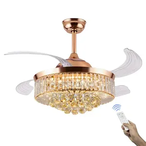 Crystal Golden Chandelier Fan With Light.