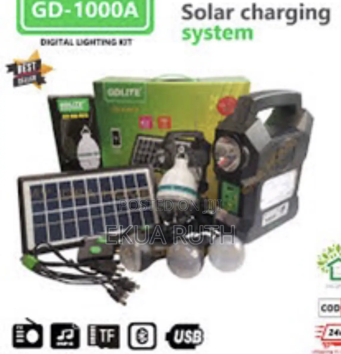 Solar Light With 4bulb, Mp3,Radio Bluetooth , Charge Phone