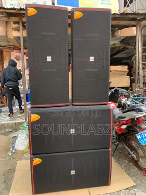Full Set of JBL Speakers With Amps, Rack, Microphone All