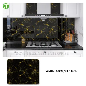 Black With Yellow Marble Design