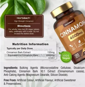 Cinnamon 4000mg Tablets | High Strength Blood Sugar Metabol