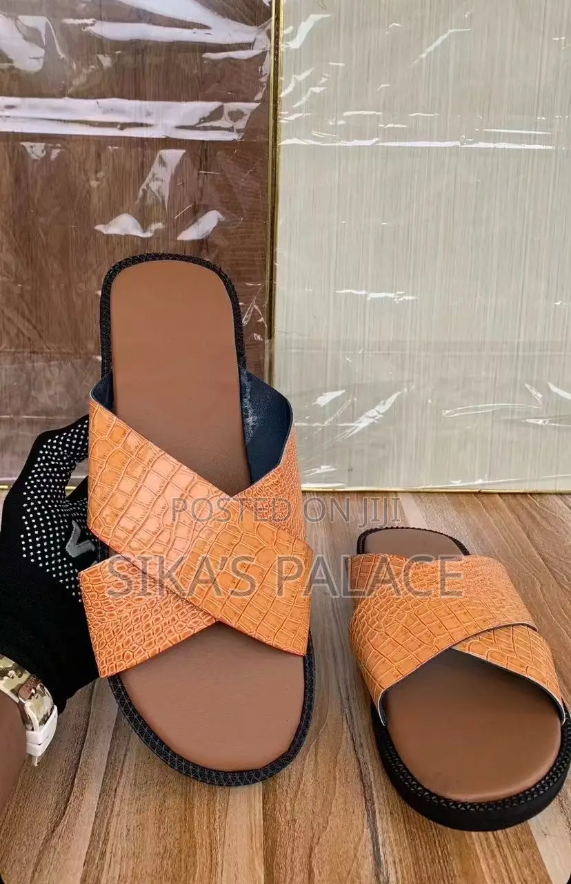 Brown Crocodile Slippers