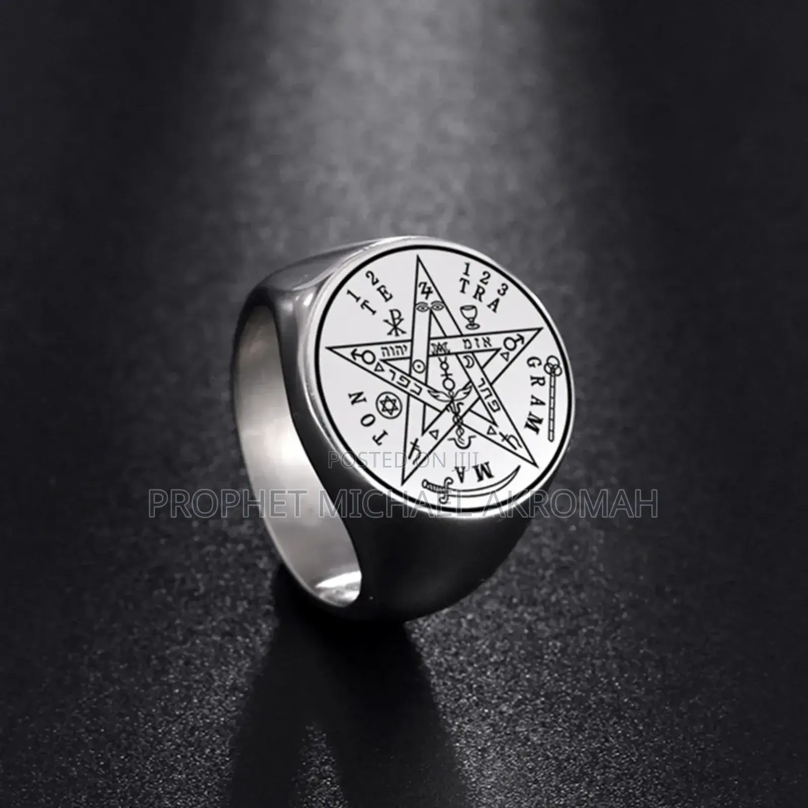 Tetragrammaton Ring Silver Colour