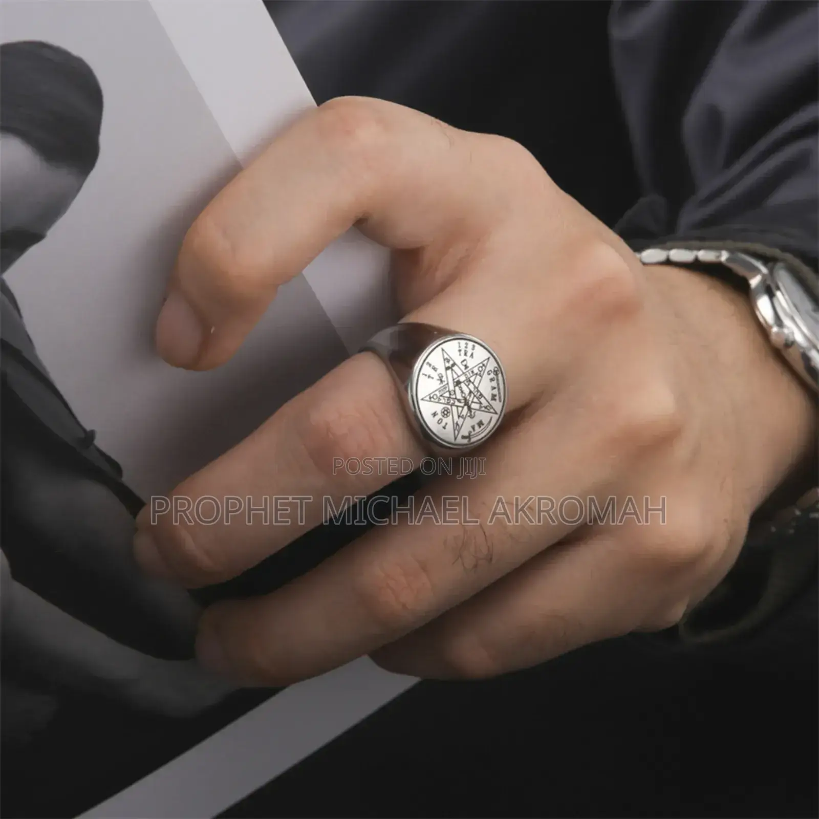 Tetragrammaton Ring Silver Colour