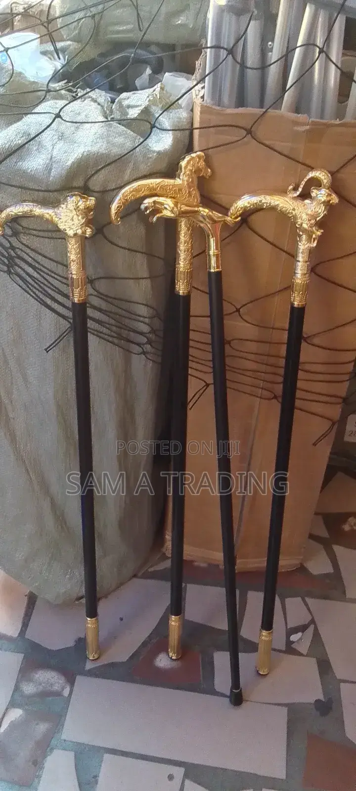 Jaguar and Spider Handle Walking Stick