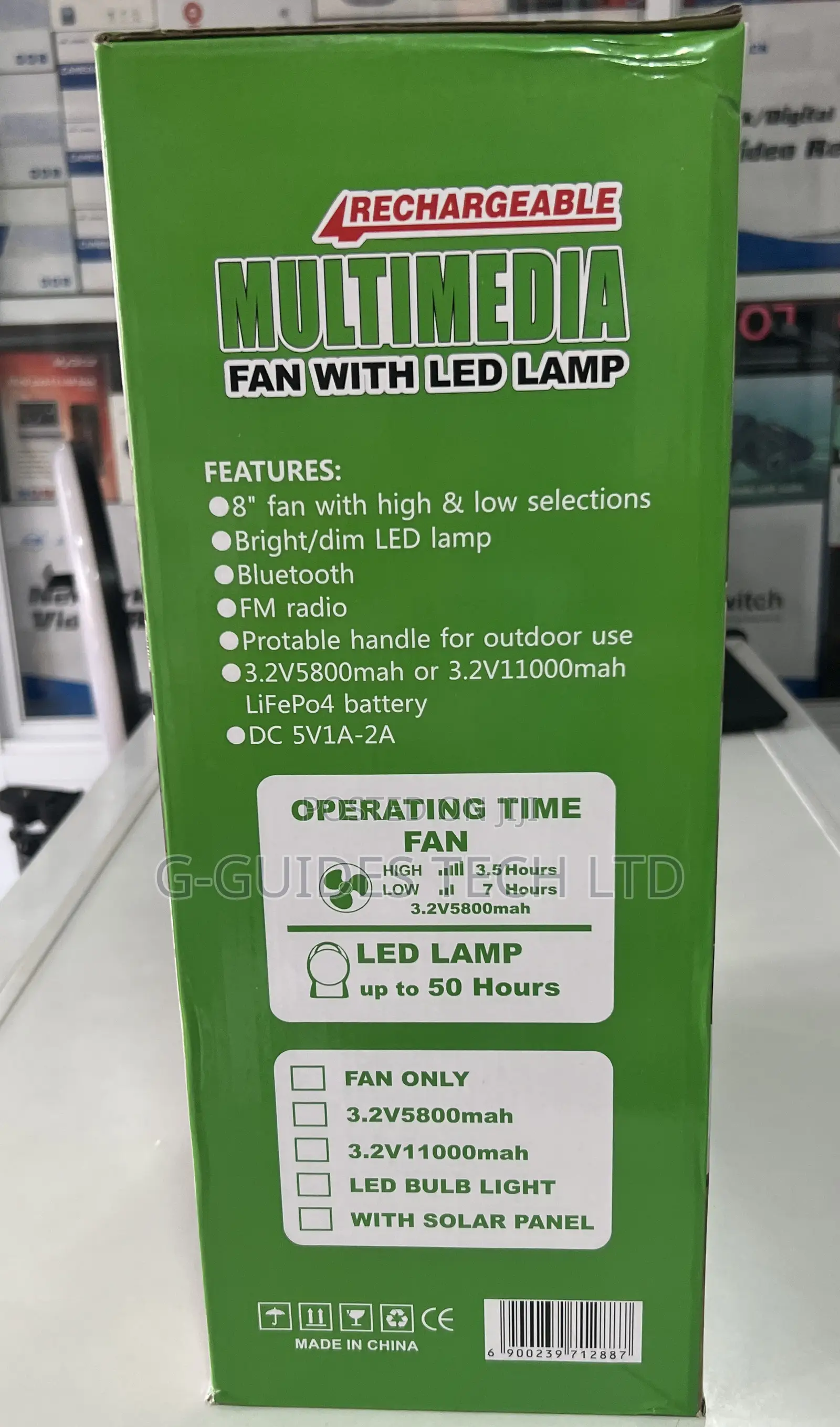 Rechargeable Solar Fan With Led Lamp and Speaker N288