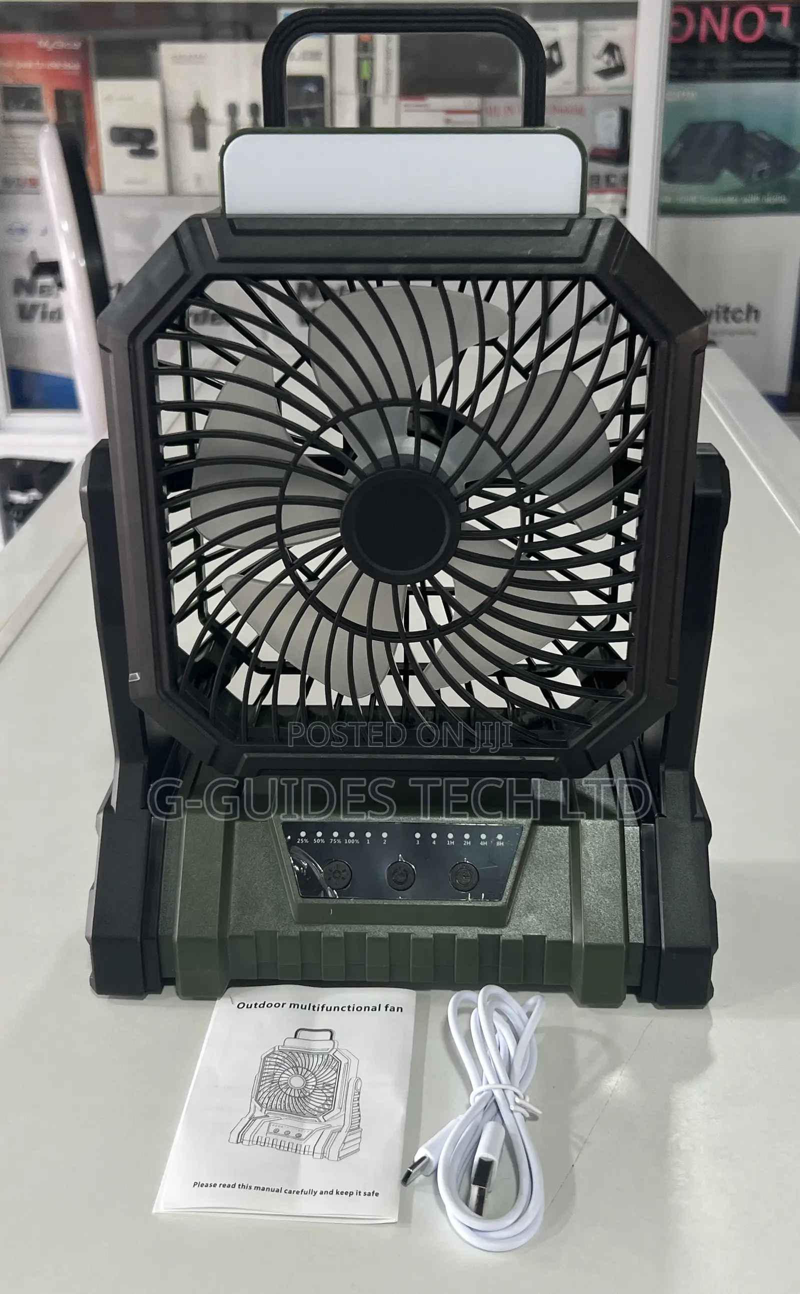 Hooys Rechargeable Fan, Outdoor Multifunctional Fan Fs-F70