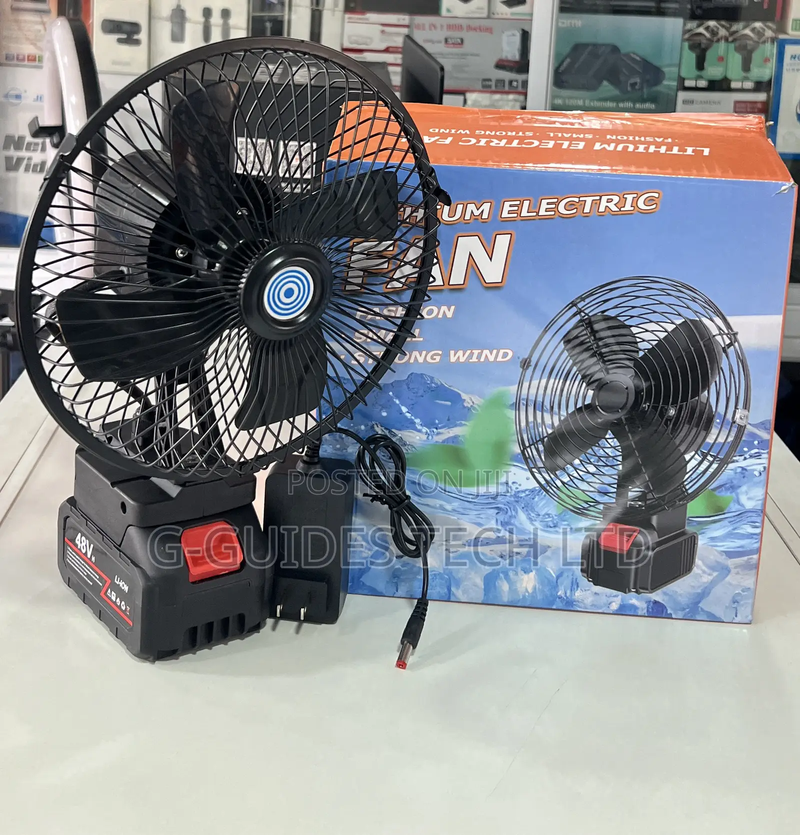 88v Wireless Rechargeable Fan, Outdoor Lithium Electric Fan