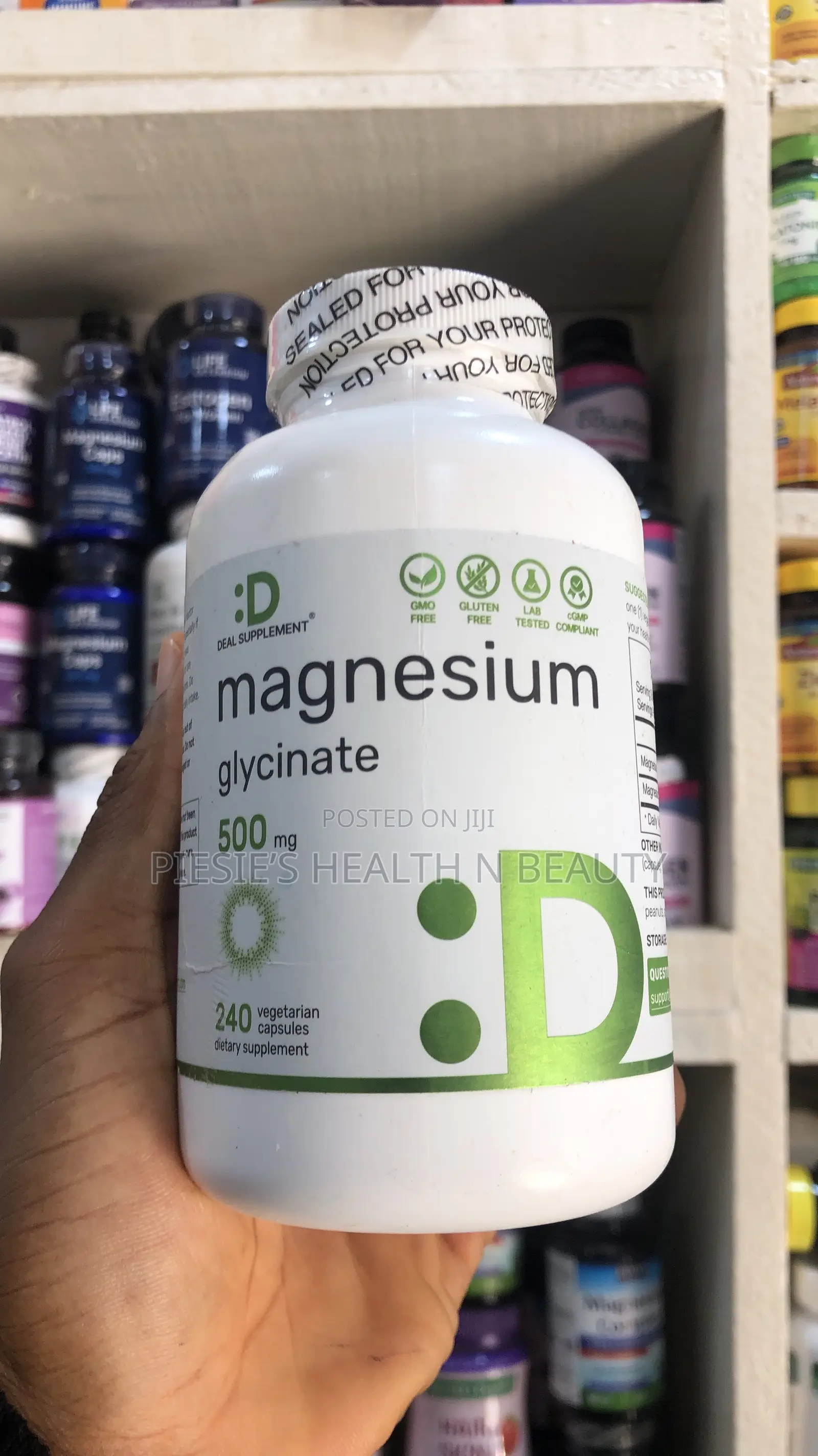 Magnesium Glycinate 500mg, 240 Veggie Capsules
