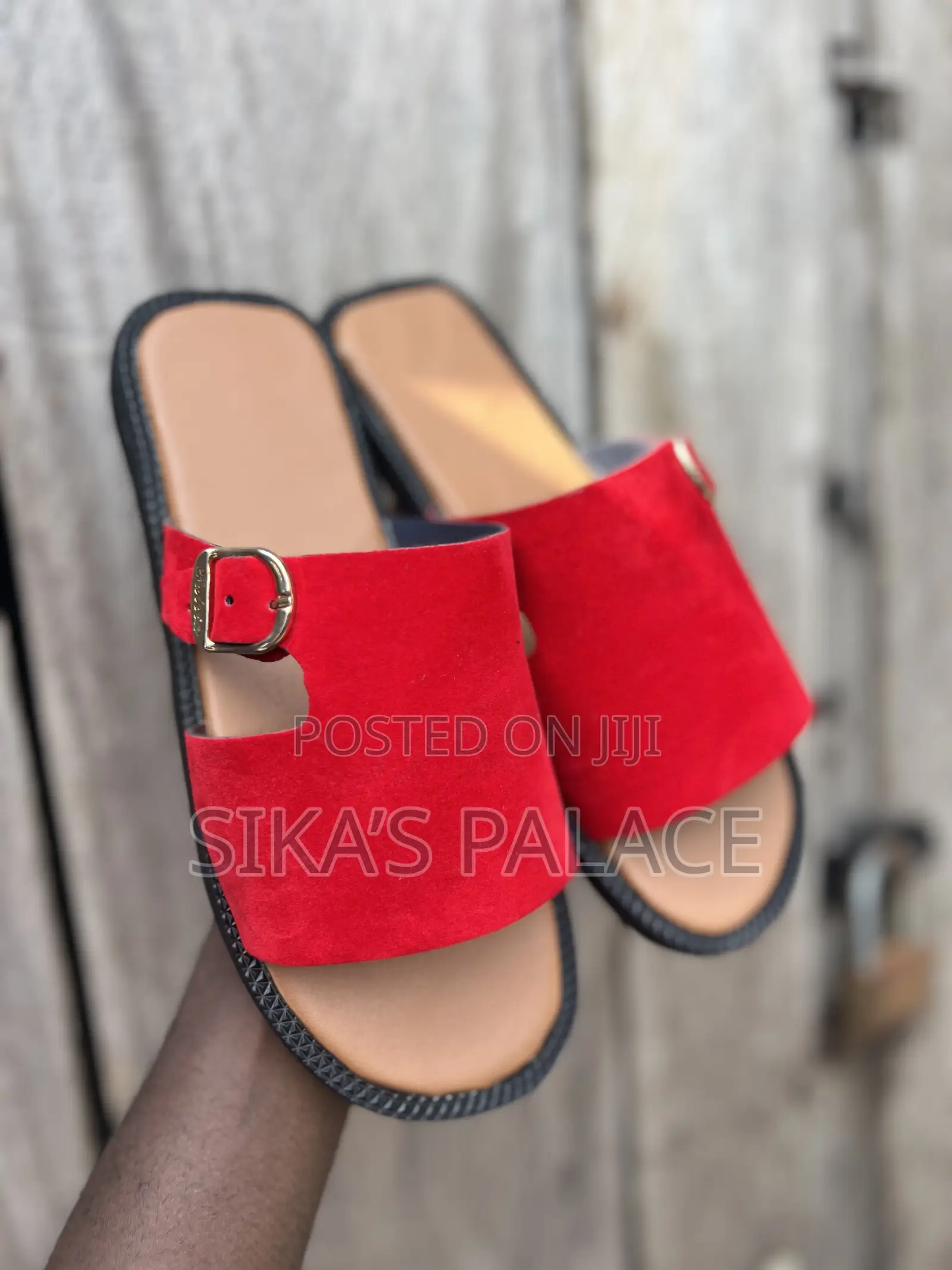 Red Velvet Overtopped Slippers