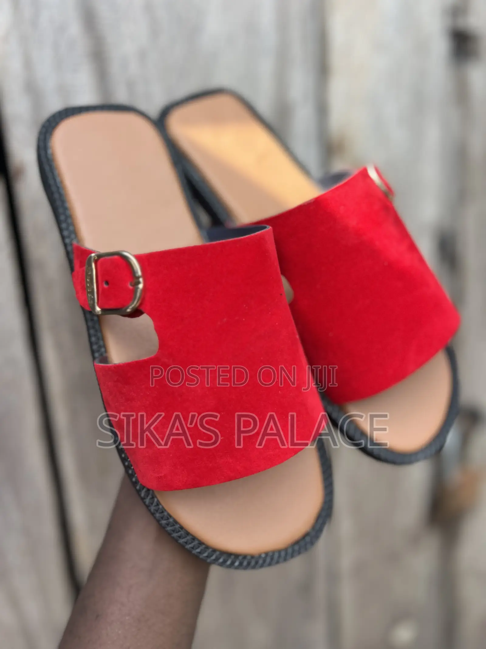 Red Velvet Overtopped Slippers